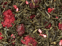 neu Grünteemischung mit weißem Tee Sencha Orchideenbeere Erdbeere-Rhabarber-Note aromatisiert