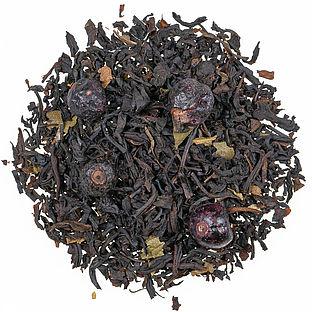 Black Currant Schwarztee-Mischung mit Kräutern und Fruchtstücken, aromatisiert