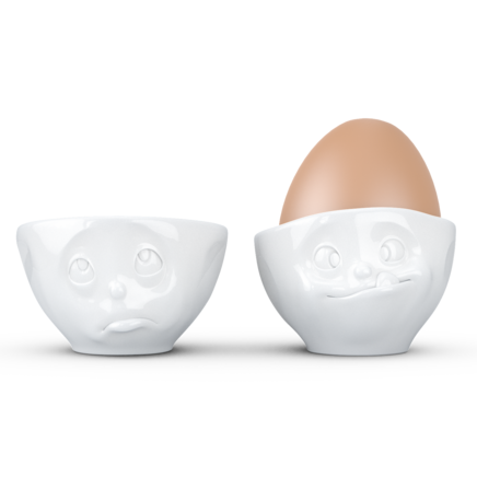 FiftyEight Eierbecher-Set  "Och bitte & Lecker" weiß,  Porzellan T_01_52_01