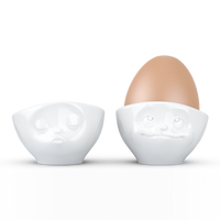 FiftyEight Eierbecher-Set ''Küssend & Verträumt weiß,  Porzellan T_01_51_01