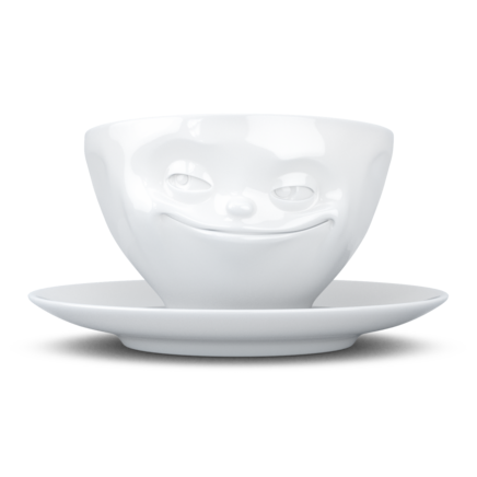 Fiftyeight Kaffee Tasse grinsend weiß, 200 ml Porzellan T_01_41_01