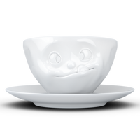 Fiftyeight Kaffee Tasse "Lecker" weiß, 200 ml Porzellan T_01_46_01