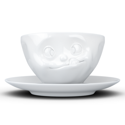 Fiftyeight Kaffee Tasse "Lecker" weiß, 200 ml Porzellan T_01_46_01