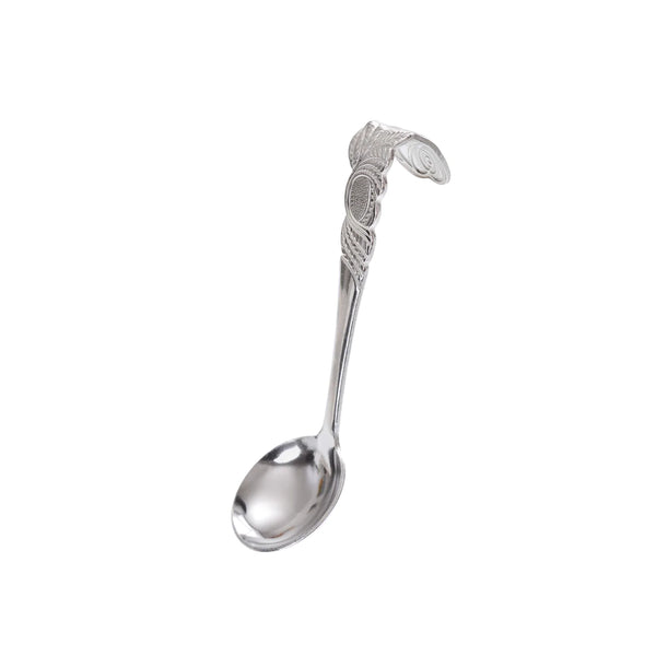 Ostfriesischer Sahnelöffel,  gebogen, Rosendekor