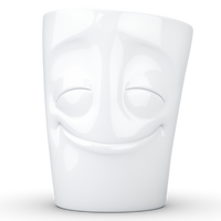 Gesichtertasse Fiftyeight Henkelbecher "Vergnügt"  350ml weiß, Porzellan T_01_83_01
