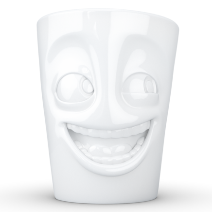 Gesichtertasse Fiftyeight Henkelbecher "Witzig"  350ml weiß, Porzellan T_01_85_01